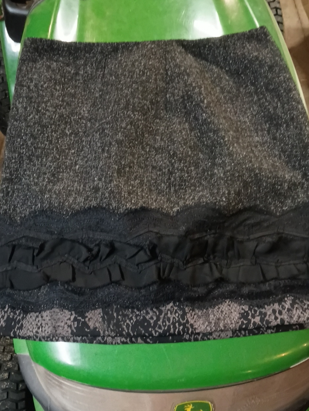 Tahari Black Mini Skirt with Ruffle Trim